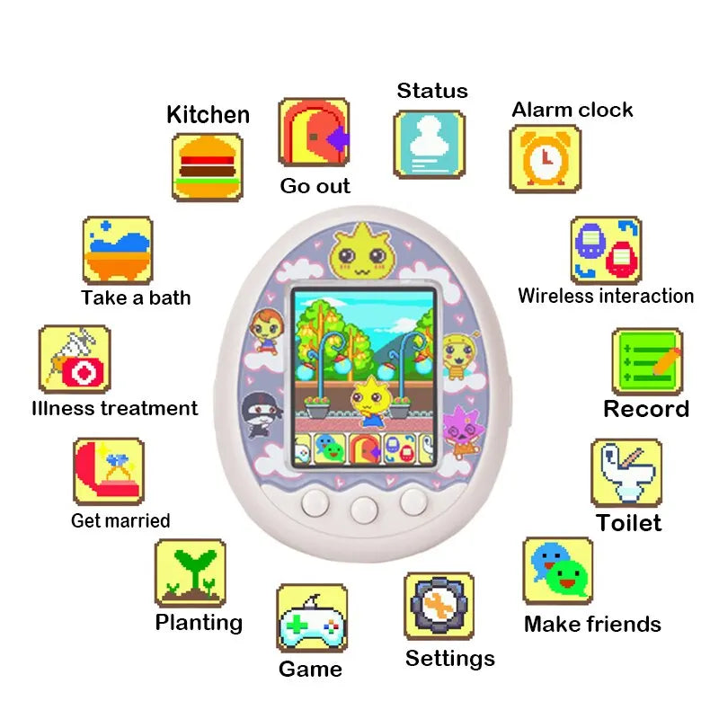 Electronic Pet Machine Online Interactive Friend Feeding Simulation Pet Color Screen Game Machine Children's Birthday Gift