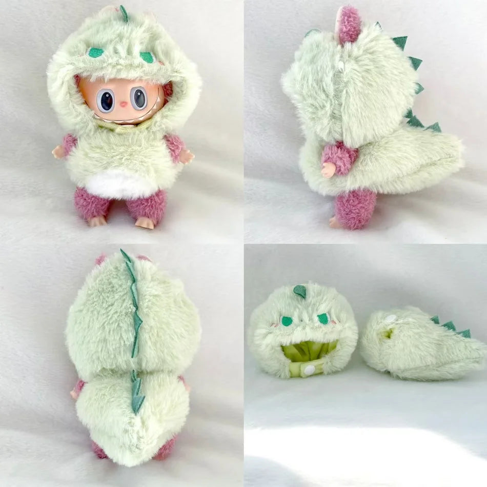 17cm Cute Mini Plush Doll's Clothes Outfit Accessories For Korea Kpop Exo Labubu Idol Dolls Bee/Shark Suit Clothing DIY Kid Gift