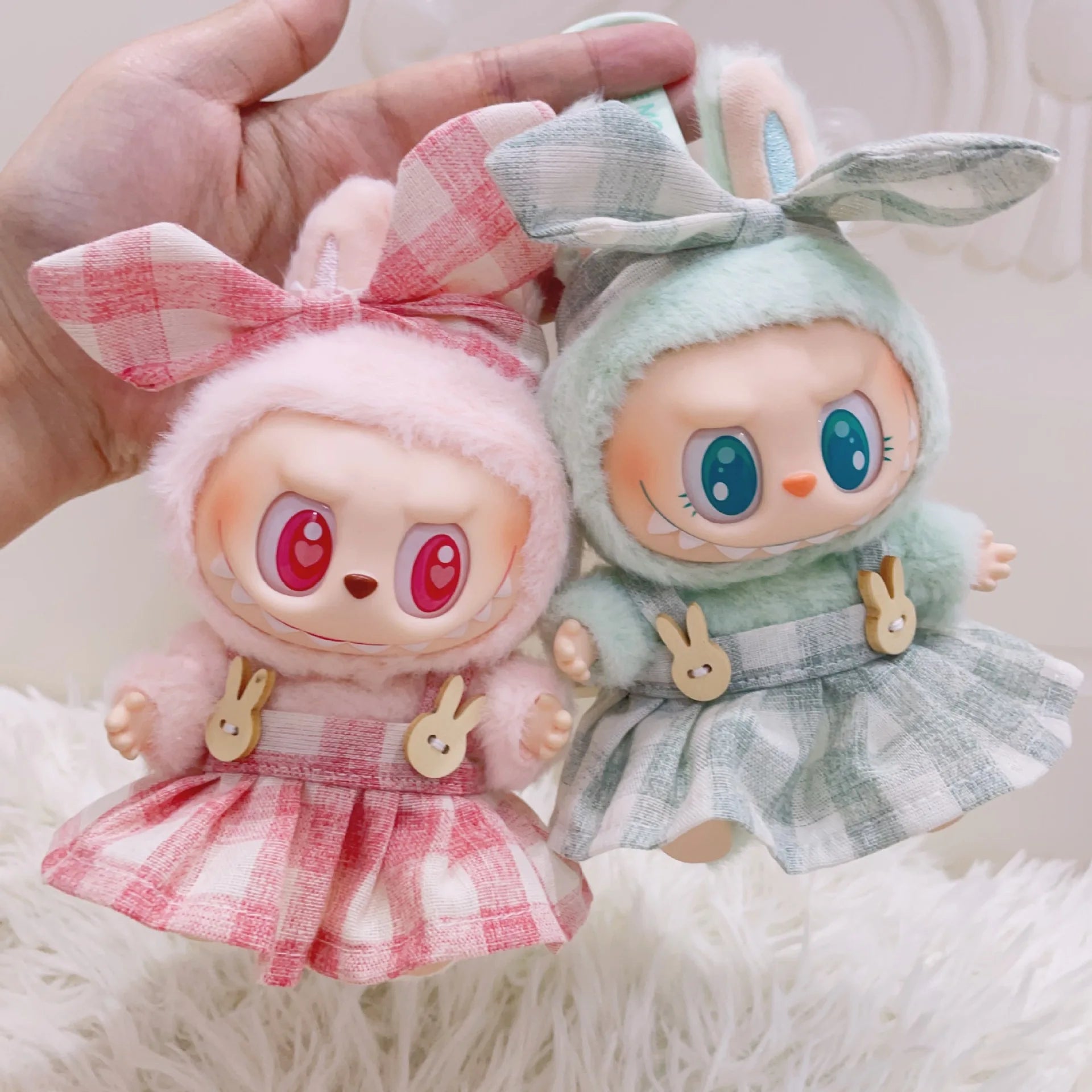 17cm Cute Mini Plush Doll'S Clothes Outfit Accessories For Korea Kpop Exo Labubu Idol Dolls Skirt Hat Clothing DIY Kids Gift
