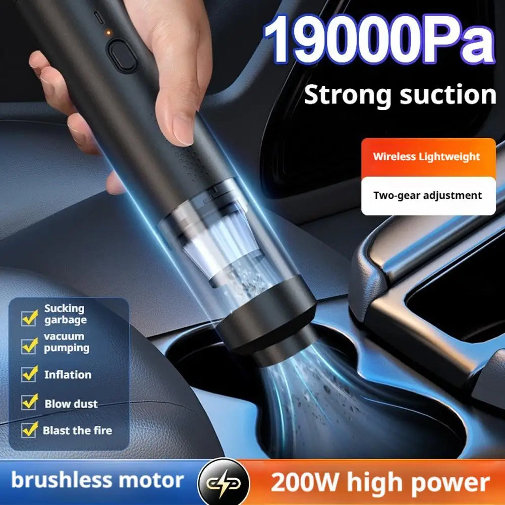 Portable Car Wireless  Vacuum Cleaner Multi-functional Handheld Powerful Suction Quick Cleaning For Auto Home Pet Office