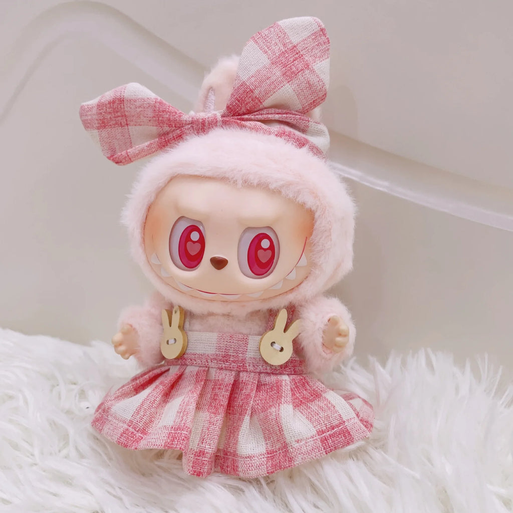 17cm Cute Mini Plush Doll'S Clothes Outfit Accessories For Korea Kpop Exo Labubu Idol Dolls Skirt Hat Clothing DIY Kids Gift