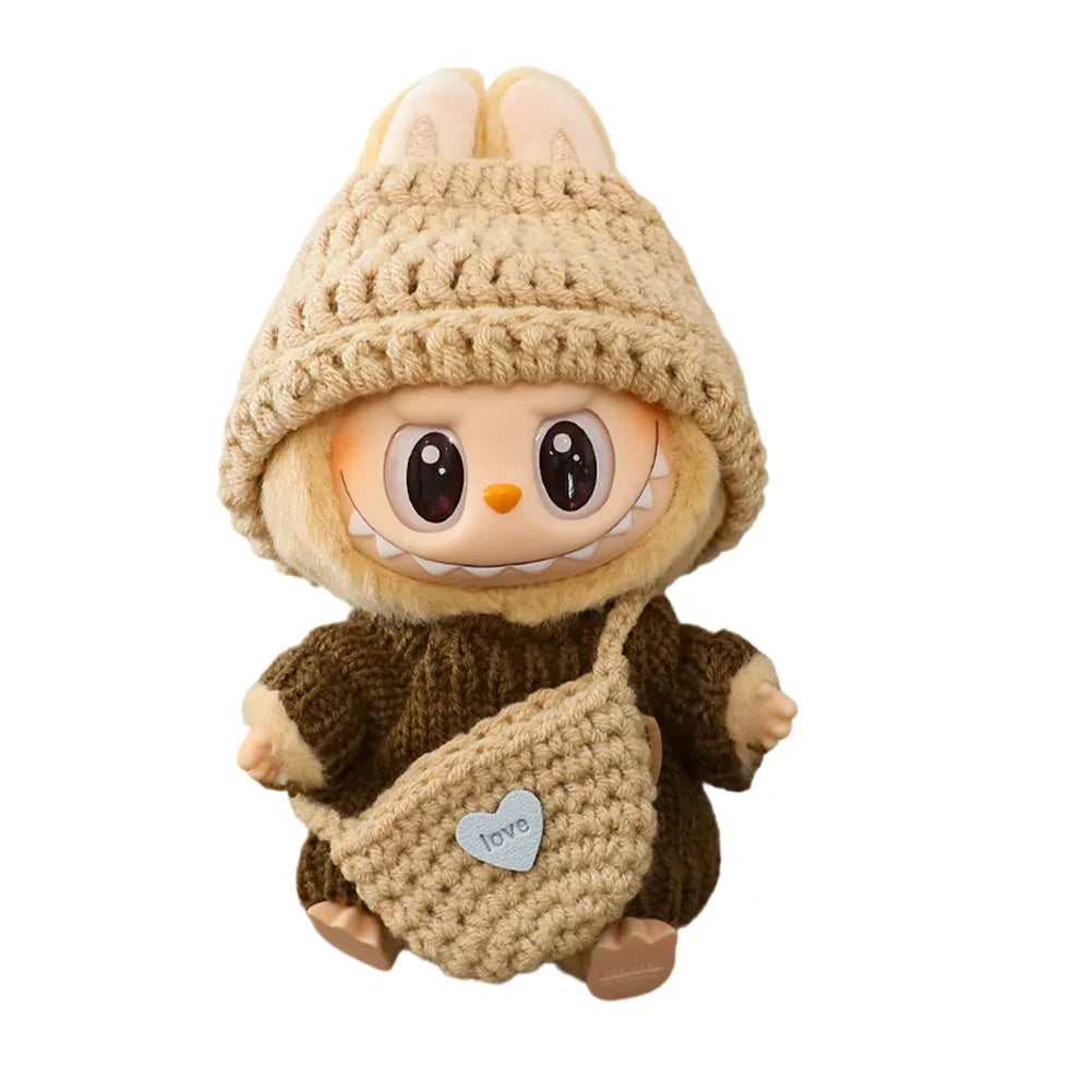 17cm Cute Mini Plush Doll's Clothes Outfit Accessories For Korea Kpop Exo Labubu V1 V2 Idol Doll Sitting Party Clothing DIY Gift