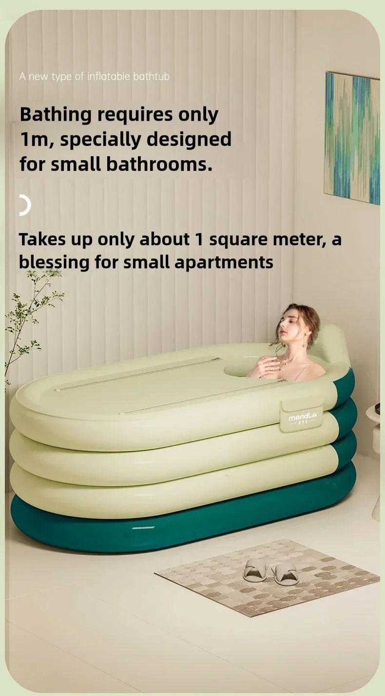 Bathing Bucket for Adults, Inflatable Bathtub, Thickened and Foldable Full Body Sitting Bathtub Sweat Steaming Medicine Bath