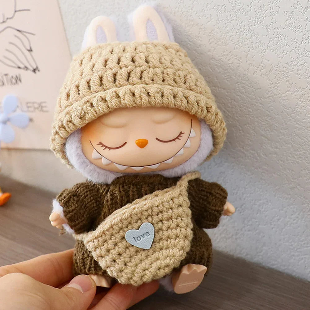 17cm Cute Mini Plush Doll's Clothes Outfit Accessories For Korea Kpop Exo Labubu V1 V2 Idol Doll Sitting Party Clothing DIY Gift