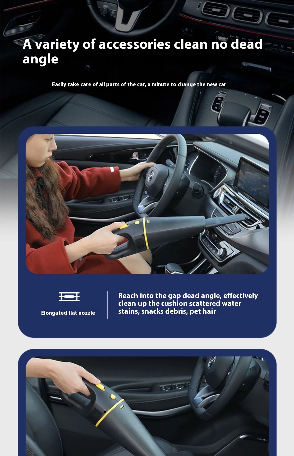 Portable Wireless Car Vacuum Cleaner Rechargeable Household Dual-Use Small High-Power Car Dedicated Powerful Handheld