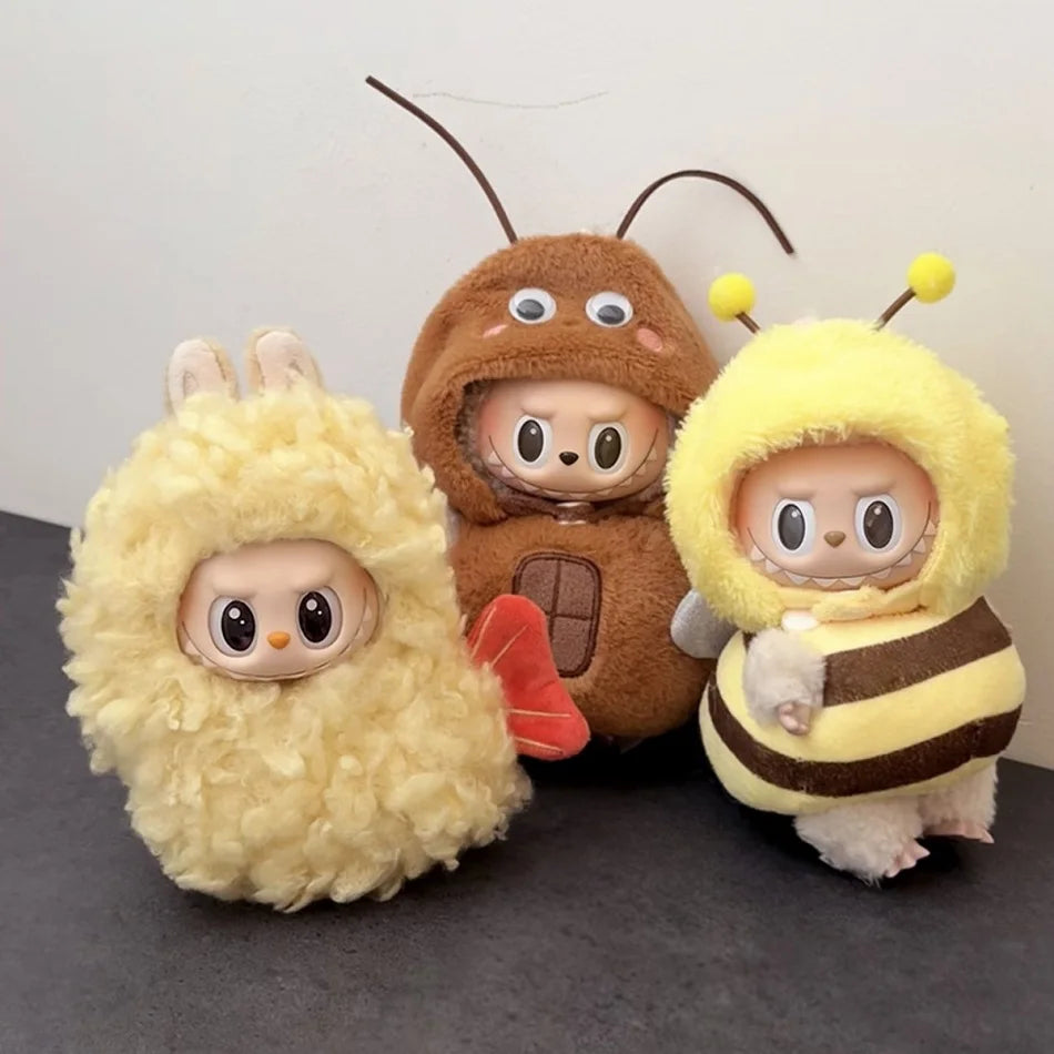 17cm Cute Mini Plush Doll's Clothes Outfit Accessories For Korea Kpop Exo Labubu Idol Dolls Bee/Shark Suit Clothing DIY Kid Gift