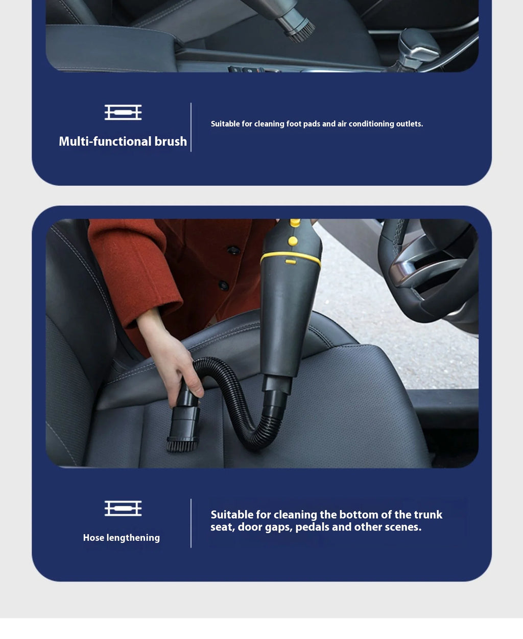 Portable Wireless Car Vacuum Cleaner Rechargeable Household Dual-Use Small High-Power Car Dedicated Powerful Handheld