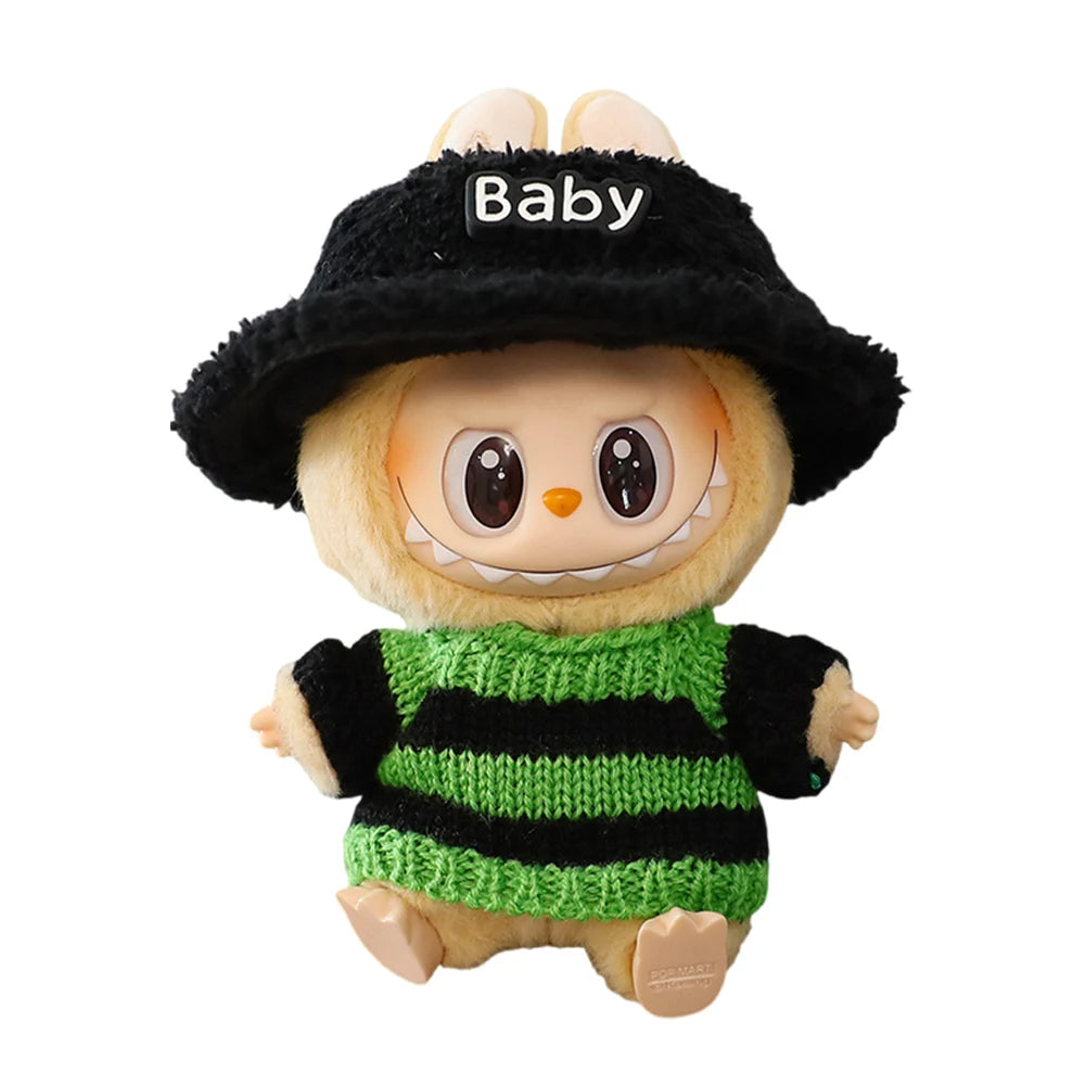 17cm Cute Mini Plush Doll's Clothes Outfit Accessories For Korea Kpop Exo Labubu V1 V2 Idol Doll Sitting Party Clothing DIY Gift