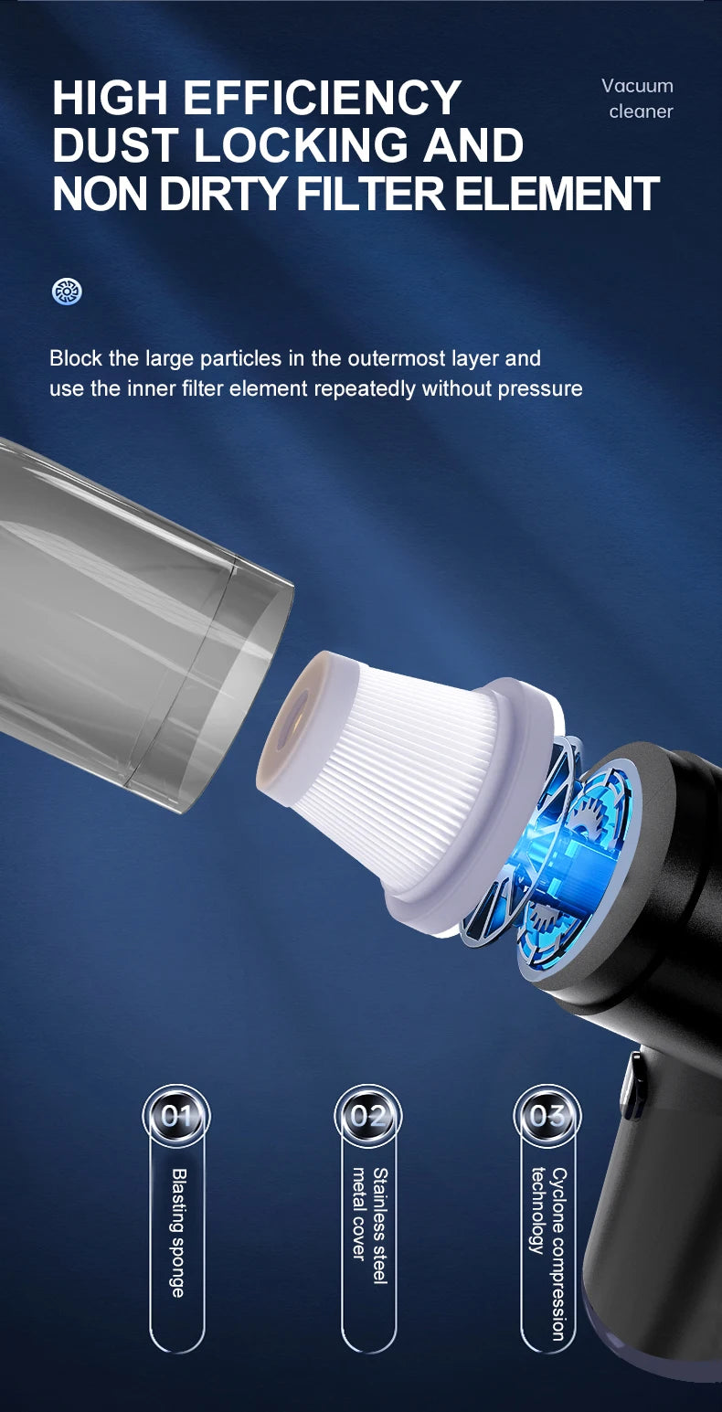 Car Wireless Vacuum Cleaner Handheld High-Power Vacuum Cleaner Portable Portable Small Vacuum Cleaner For Multi Purpose