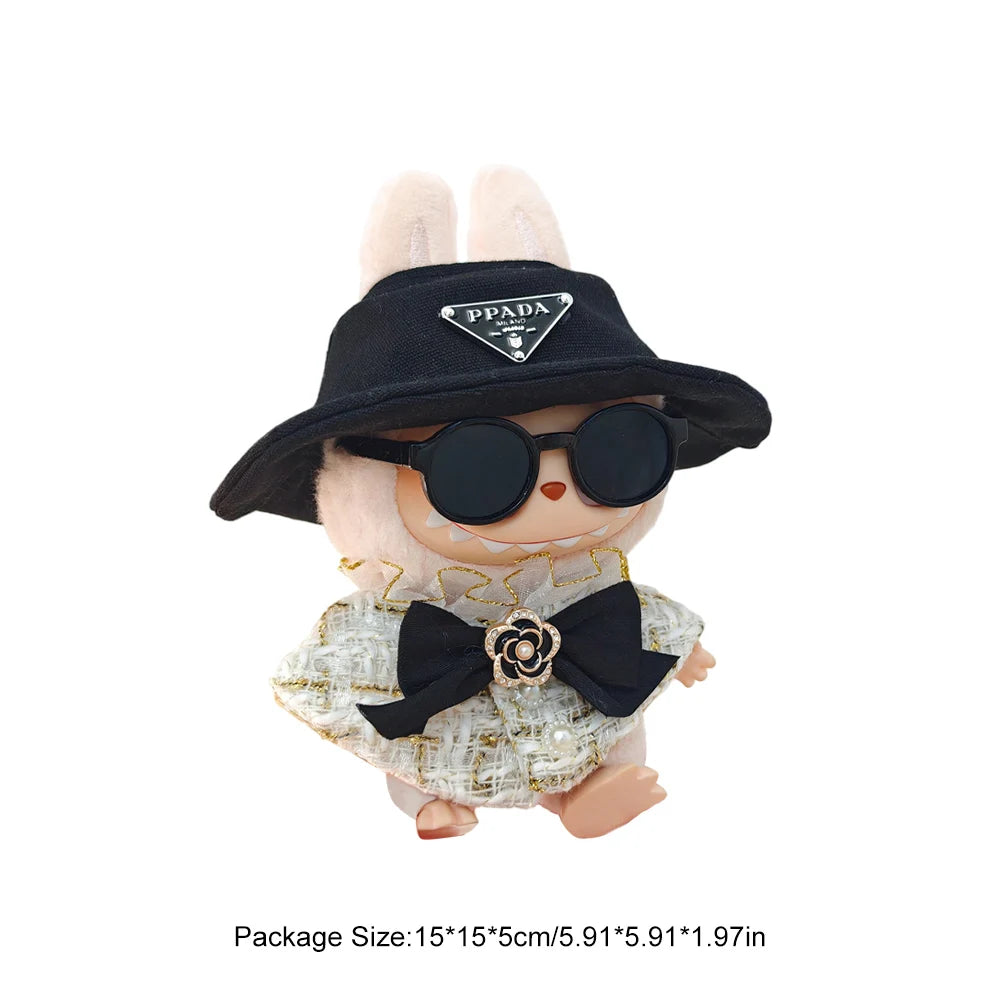 17cm Mini Plush Doll'S Clothes Outfit Accessories For Korea Kpop Exo Labubu I II Idol Dolls sit party overalls Clothing Gift