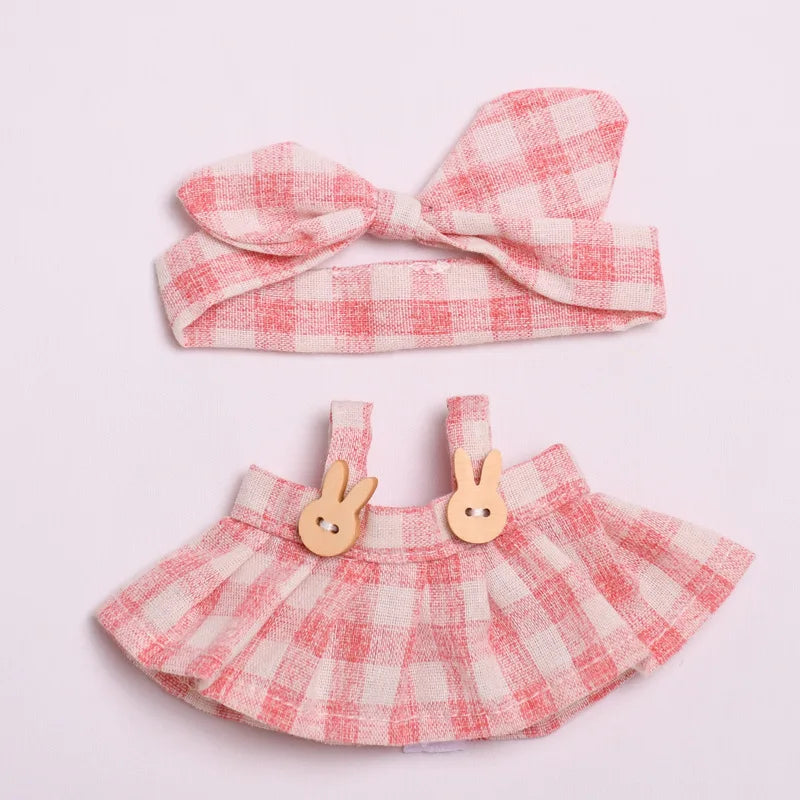 17cm Cute Mini Plush Doll'S Clothes Outfit Accessories For Korea Kpop Exo Labubu Idol Dolls Skirt Hat Clothing DIY Kids Gift