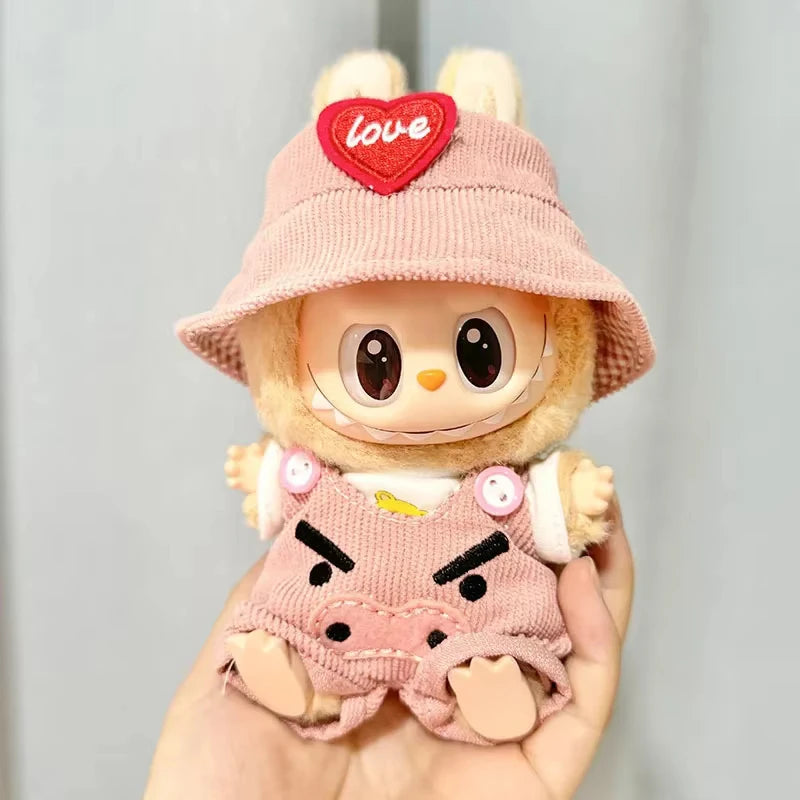 17cm Mini Plush Doll'S Clothes Outfit Accessories For Korea Kpop Exo Labubu I II Idol Dolls sit party overalls Clothing Gift
