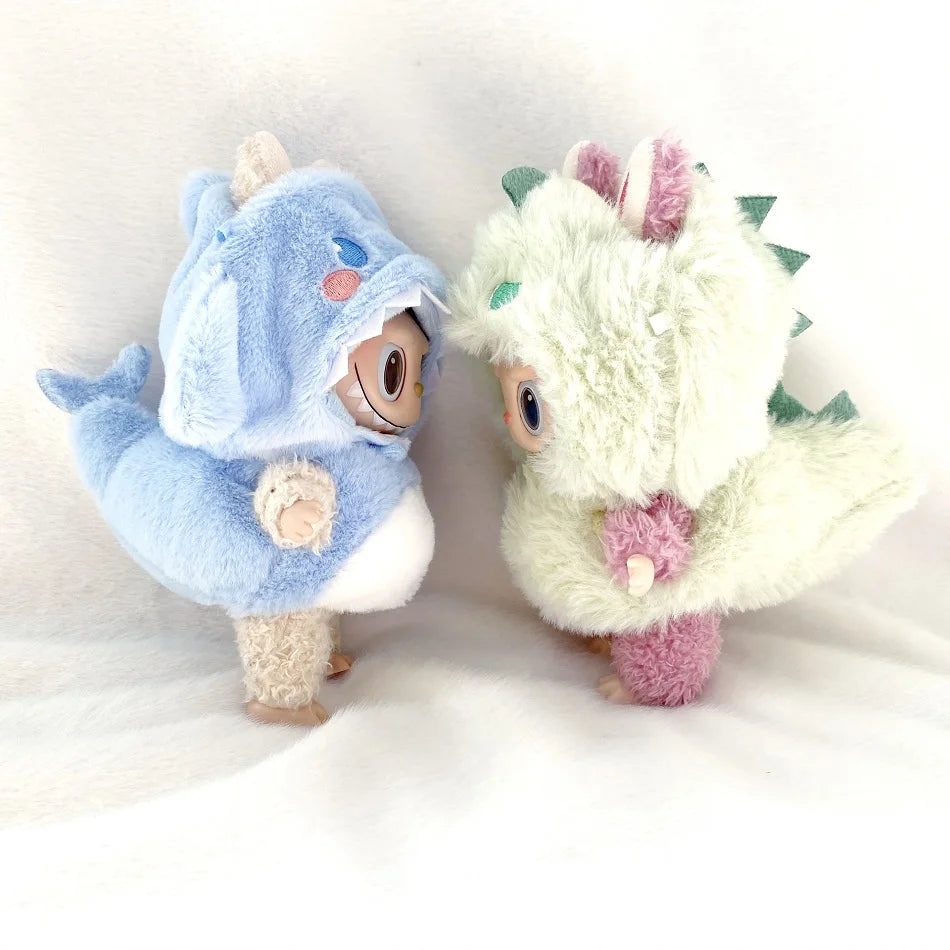 17cm Cute Mini Plush Doll's Clothes Outfit Accessories For Korea Kpop Exo Labubu Idol Dolls Bee/Shark Suit Clothing DIY Kid Gift