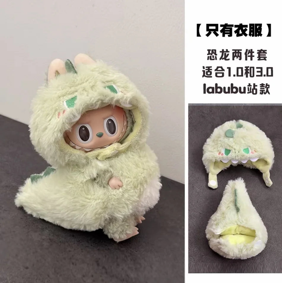 17cm Cute Mini Plush Doll's Clothes Outfit Accessories For Korea Kpop Exo Labubu Idol Dolls Bee/Shark Suit Clothing DIY Kid Gift