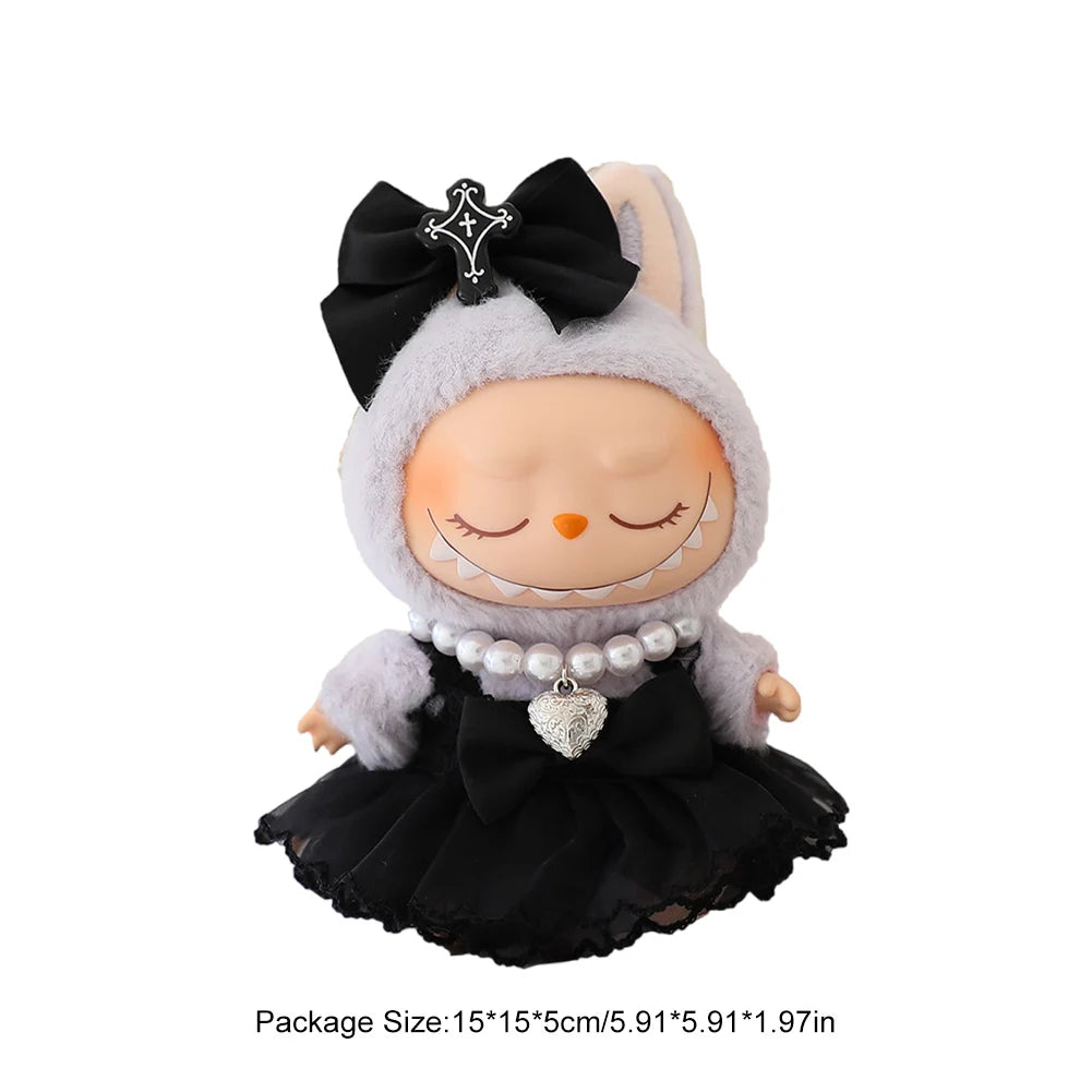 17cm Mini Plush Doll'S Clothes Outfit Accessories For Korea Kpop Exo Labubu I II Idol Dolls sit party overalls Clothing Gift