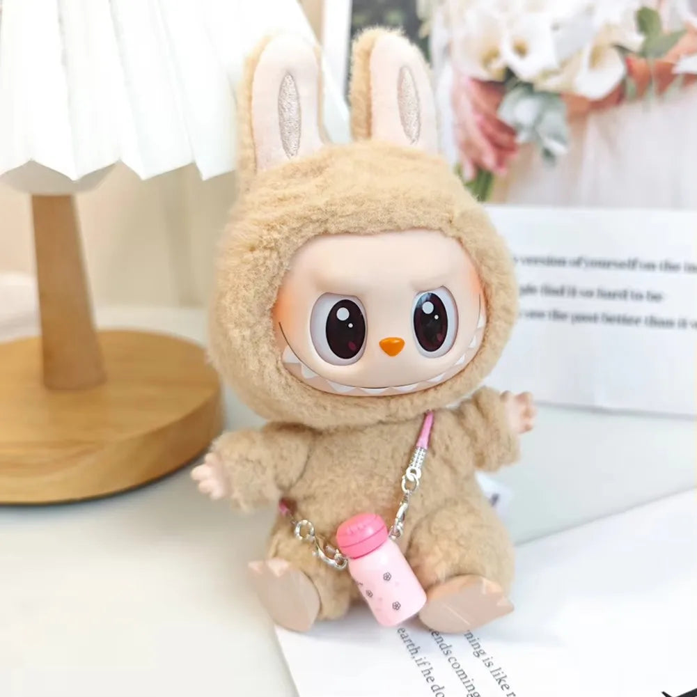 17cm Labubu I II Idol Dolls Cute Mini Plush Doll'S Clothes Korea Kpop Exo Idol Dolls Overalls Clothing DIY Accessories Gifts